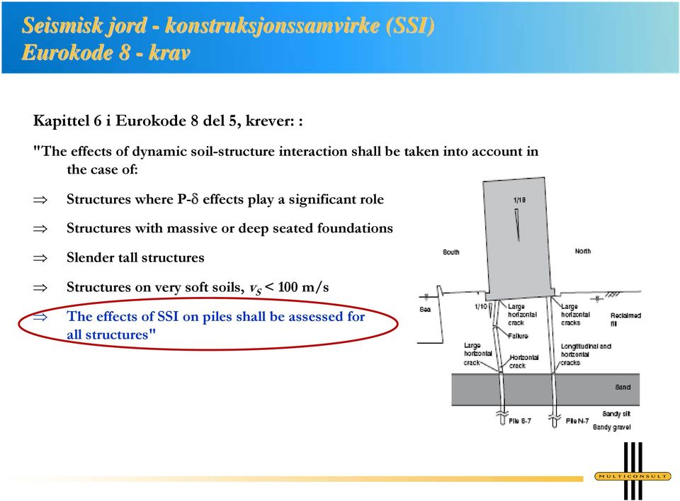 P-δ effects play a significant role Structures with massive or deep seated foundations Slender tall