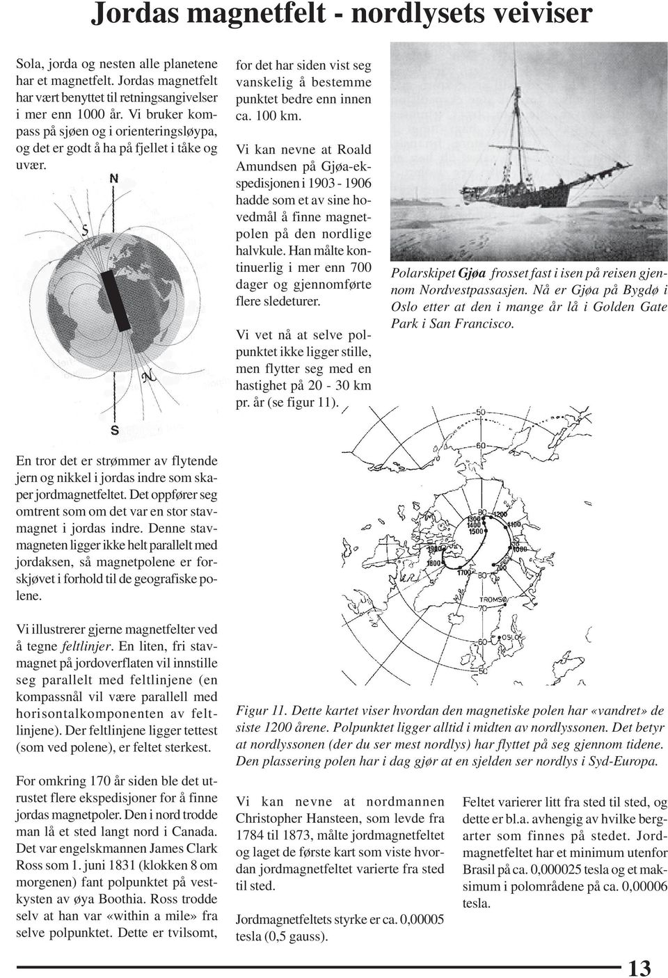 Vi kan nevne at Roald Amundsen på Gjøa-ekspedisjonen i 1903-1906 hadde som et av sine hovedmål å finne magnetpolen på den nordlige halvkule.