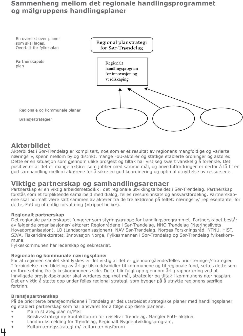 planer Bransjestrategier Aktørbildet Aktørbildet i Sør-Trøndelag er komplisert, noe som er et resultat av regionens mangfoldige og varierte næringsliv, spenn mellom by og distrikt, mange FoU-aktører