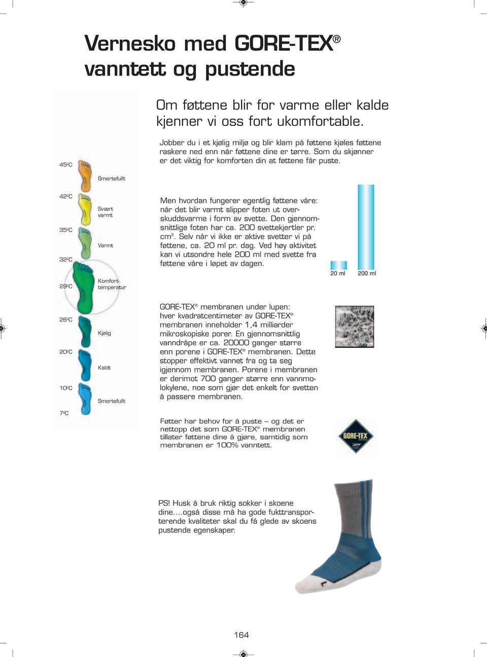 Smertefullt 42 0 C 35 0 C 32 0 C 29 0 C Svært varmt Varmt Komforttemperatur Men hvordan fungerer egentlig føttene våre: når det blir varmt slipper foten ut overskuddsvarme i form av svette.