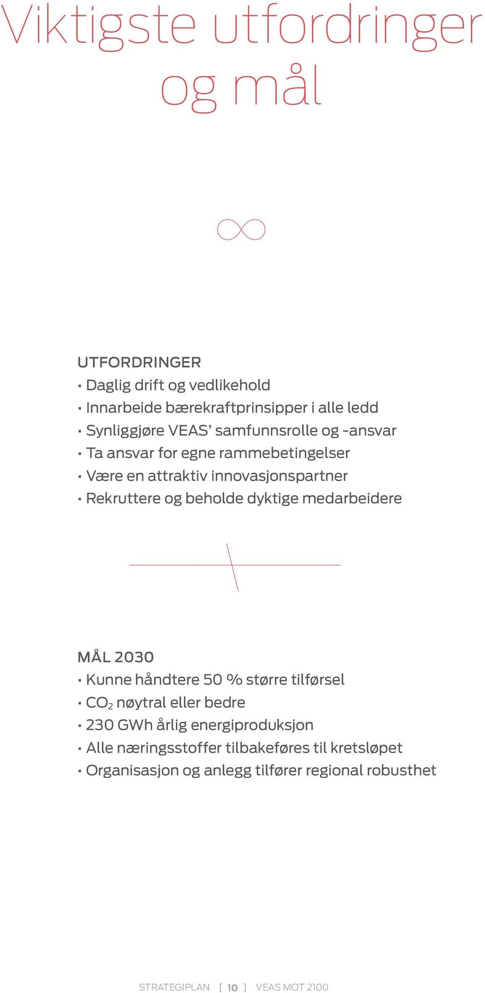 dyktige medarbeidere MÅL 2030 Kunne håndtere 50 % større tilførsel CO 2 nøytral eller bedre 230 GWh årlig energiproduksjon