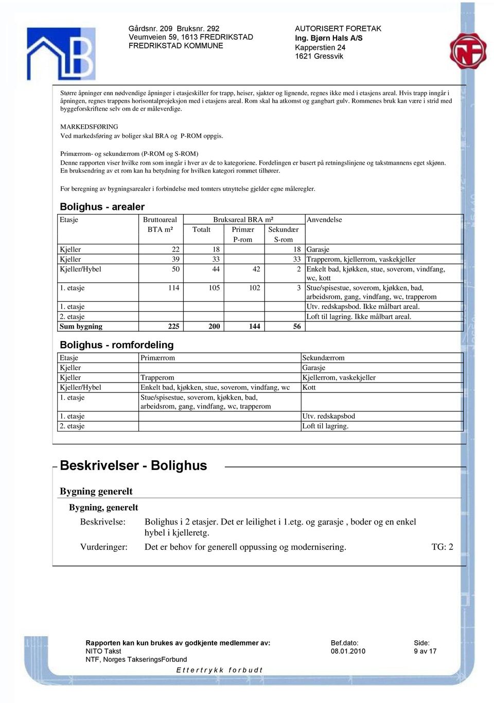 Rommenes bruk kan være i strid med byggeforskriftene selv om de er måleverdige. MARKEDSFØRING Ved markedsføring av boliger skal BRA og P-ROM oppgis.