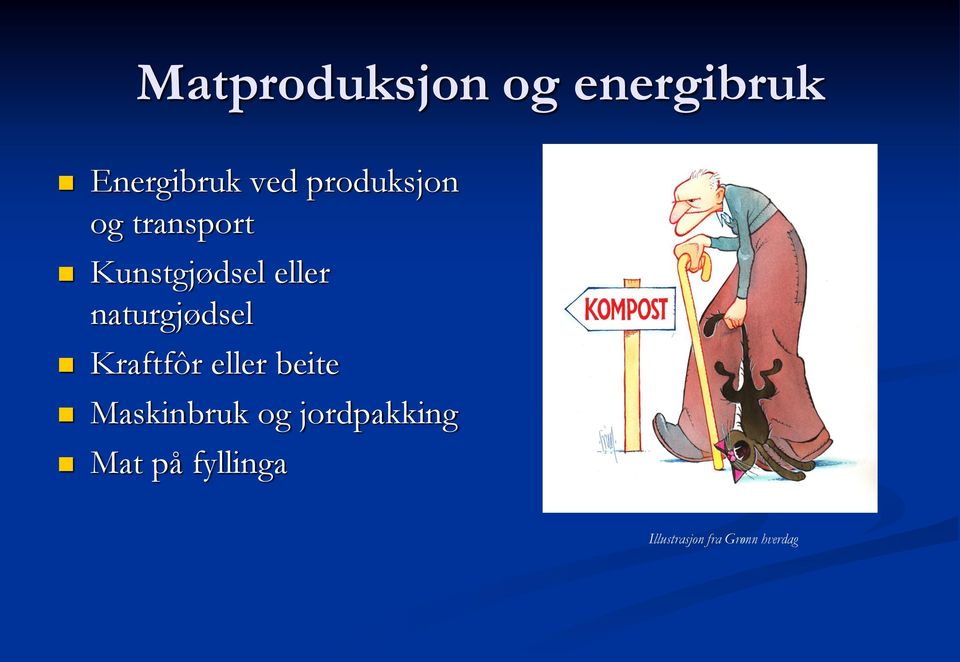 naturgjødsel Kraftfôr eller beite Maskinbruk og