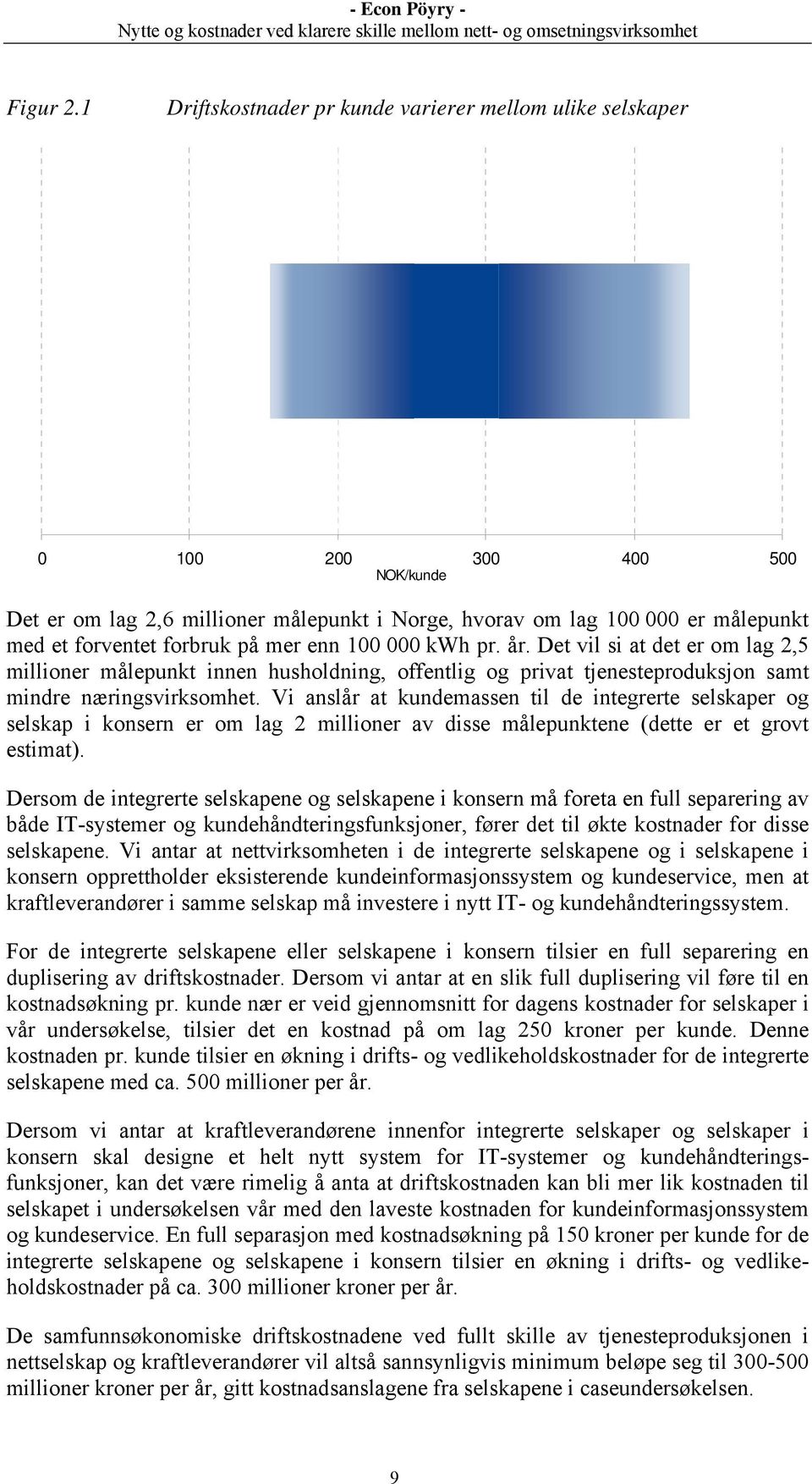 på mer enn 100 000 kwh pr. år. Det vil si at det er om lag 2,5 millioner målepunkt innen husholdning, offentlig og privat tjenesteproduksjon samt mindre næringsvirksomhet.