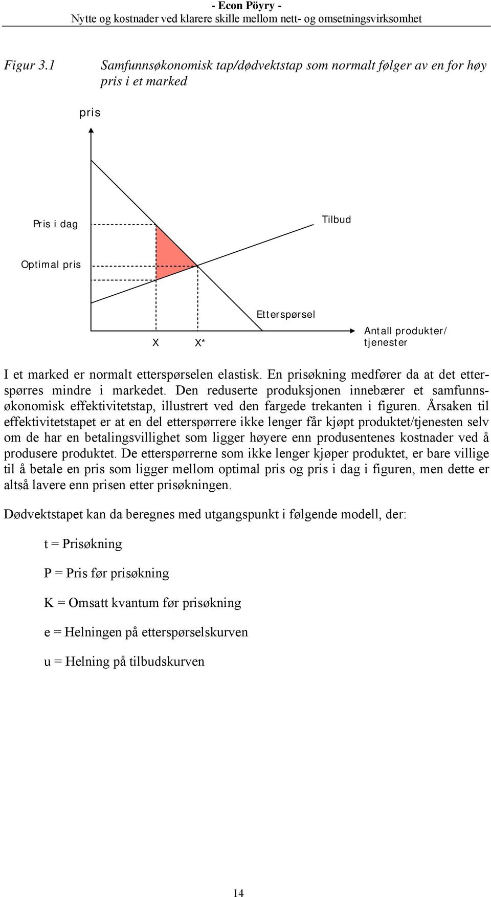 etterspørselen elastisk. En prisøkning medfører da at det etterspørres mindre i markedet.