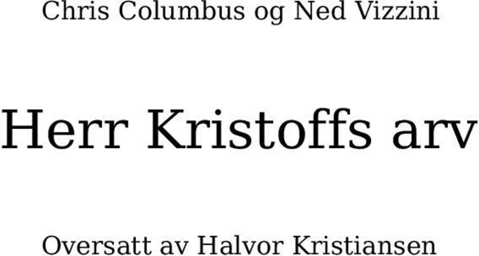 Kristoffs arv