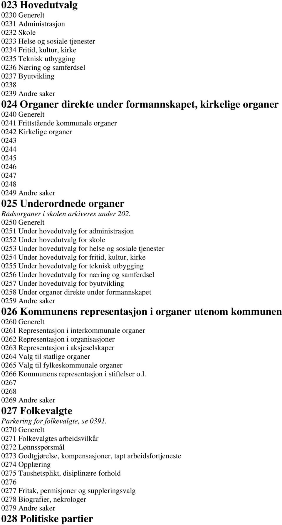 Underordnede organer Rådsorganer i skolen arkiveres under 202.