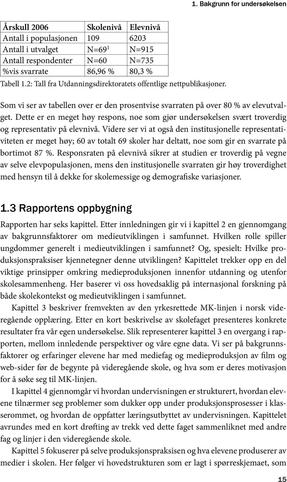 Dette er en meget høy respons, noe som gjør undersøkelsen svært troverdig og representativ på elevnivå.