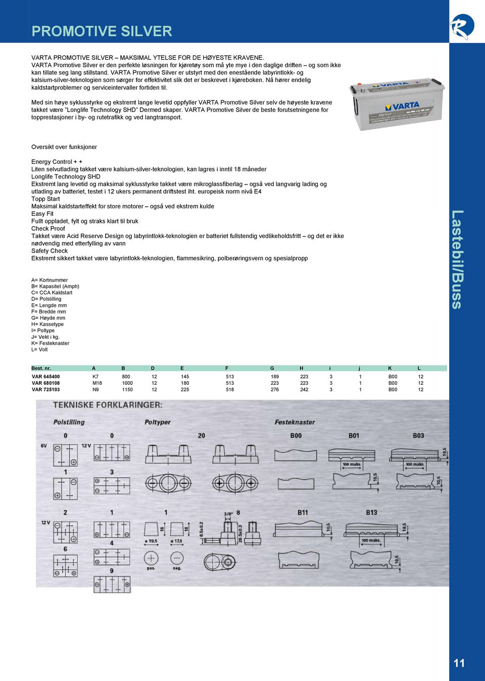 VARTA Promotive Silver er utstyrt med den enestående labyrintlokk- og kalsium-silver-teknologien som sørger for effektivitet slik det er beskrevet i kjøreboken.