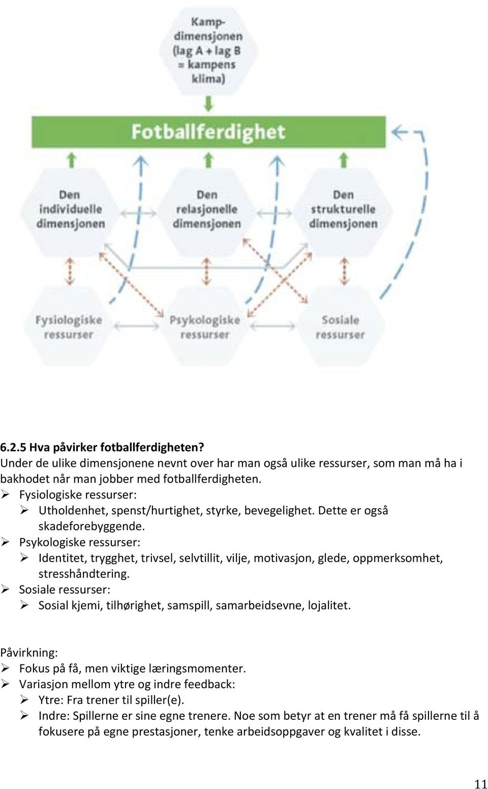 Psykologiske ressurser: Identitet, trygghet, trivsel, selvtillit, vilje, motivasjon, glede, oppmerksomhet, stresshåndtering.