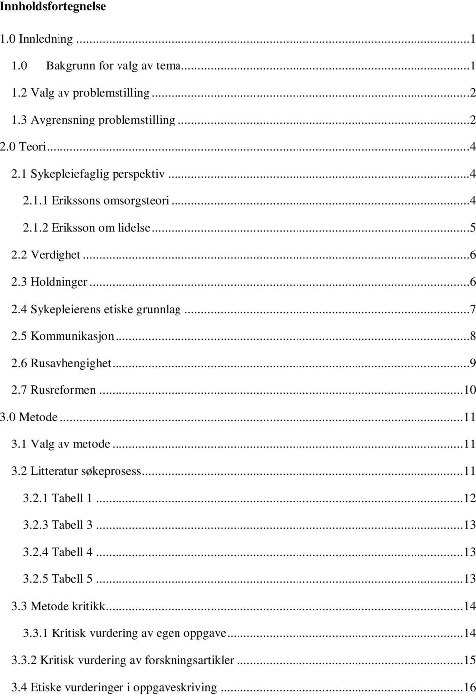 5 Kommunikasjon...8 2.6 Rusavhengighet...9 2.7 Rusreformen... 10 3.0 Metode... 11 3.1 Valg av metode... 11 3.2 Litteratur søkeprosess... 11 3.2.1 Tabell 1... 12 3.2.3 Tabell 3.