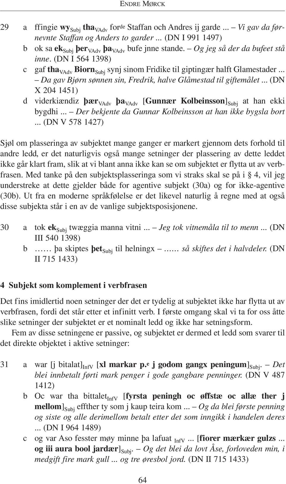 .. (DN X 204 1451) d viderkiændiz flær VAdv fla VAdv [Gunnær Kolbeinsson] Subj at han ekki bygdhi... Der bekjente da Gunnar Kolbeinsson at han ikke bygsla bort.