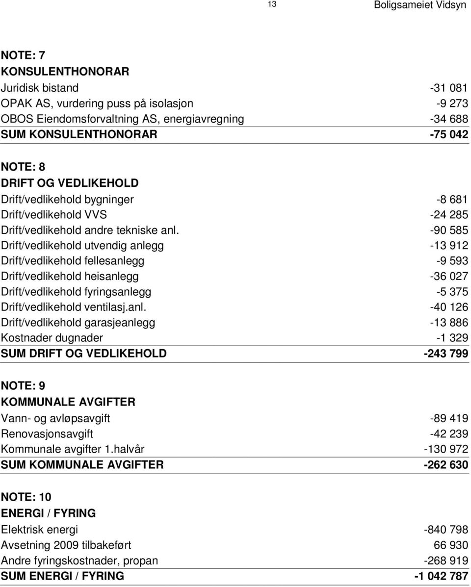 Drift/vedlikehold andre tekniske anl.