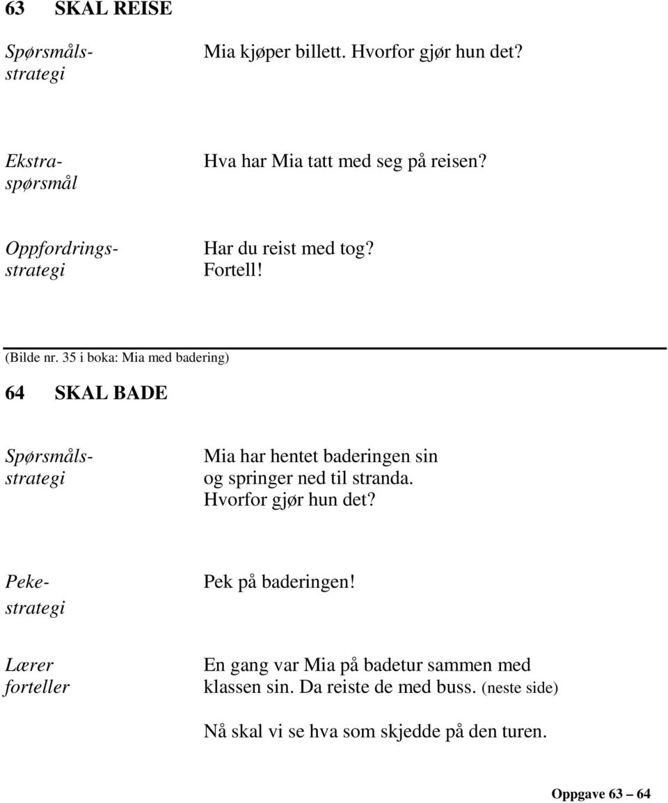 35 i boka: Mia med badering) 64 SKAL BADE Mia har hentet baderingen sin og springer ned til stranda.