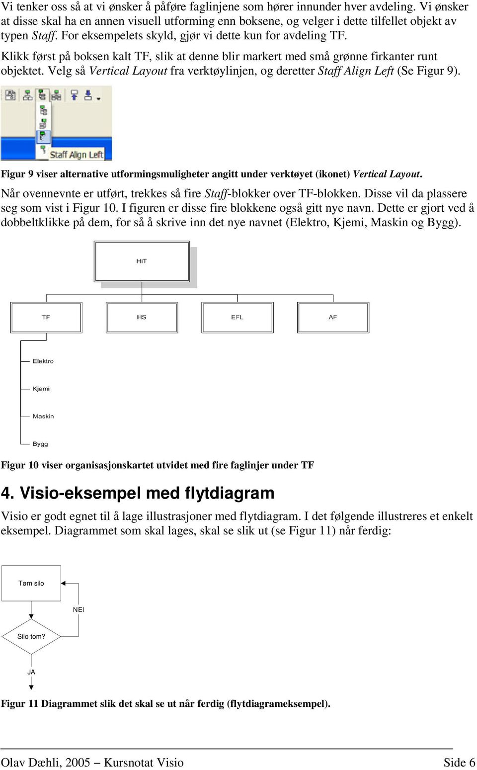 Klikk først på boksen kalt TF, slik at denne blir markert med små grønne firkanter runt objektet. Velg så Vertical Layout fra verktøylinjen, og deretter Staff Align Left (Se Figur 9).