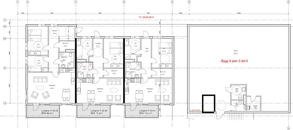 0 m² ygg plan del 00 ad 5. m² Type od m/vent. m² ad m/vask Type 5. m² od m vent. m² 00 00 5500 6.8 m² 8.