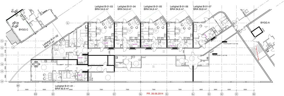 0 m² Type 5S ad/vask 6. m² Type 5 ntré.9 m² æring.0 m² od m/vent. m² Korridor 8. m² ad/vask 6. m² Type 5 ntré.9 m² 850 od m vent od m/vent. m². m² Type ad/vask 6.6 m² ntré 5.