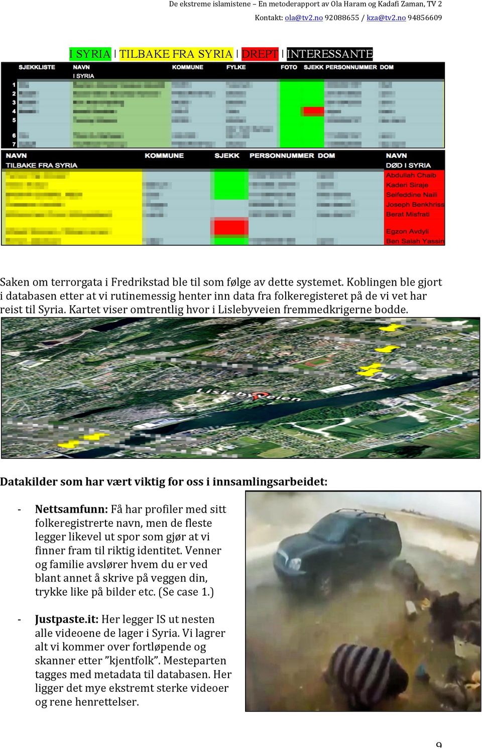 Datakilder som har vært viktig for oss i innsamlingsarbeidet: Nettsamfunn: Få har profiler med sitt folkeregistrerte navn, men de fleste legger likevel ut spor som gjør at vi finner fram til riktig