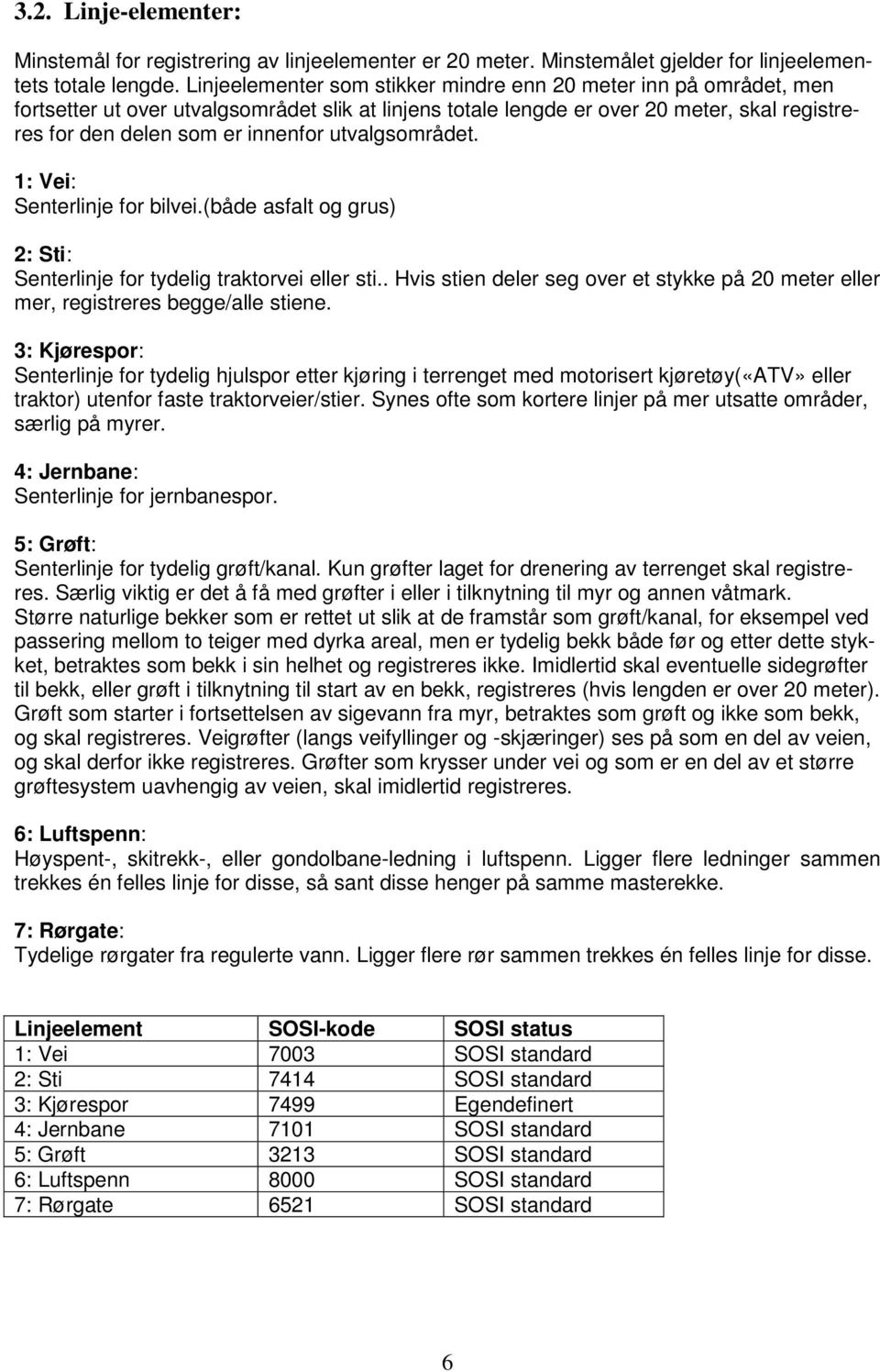 utvalgsområdet. 1: Vei: Senterlinje for bilvei.(både asfalt og grus) 2: Sti: Senterlinje for tydelig traktorvei eller sti.