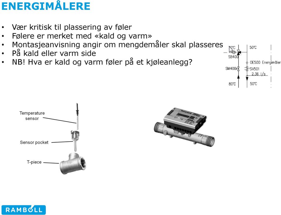 angir om mengdemåler skal plasseres På kald eller