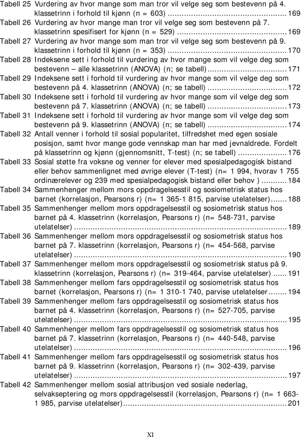 ..169 Tabell 27 Vurdering av hvor mange som man tror vil velge seg som bestevenn på 9. klassetrinn i forhold til kjønn (n = 353).