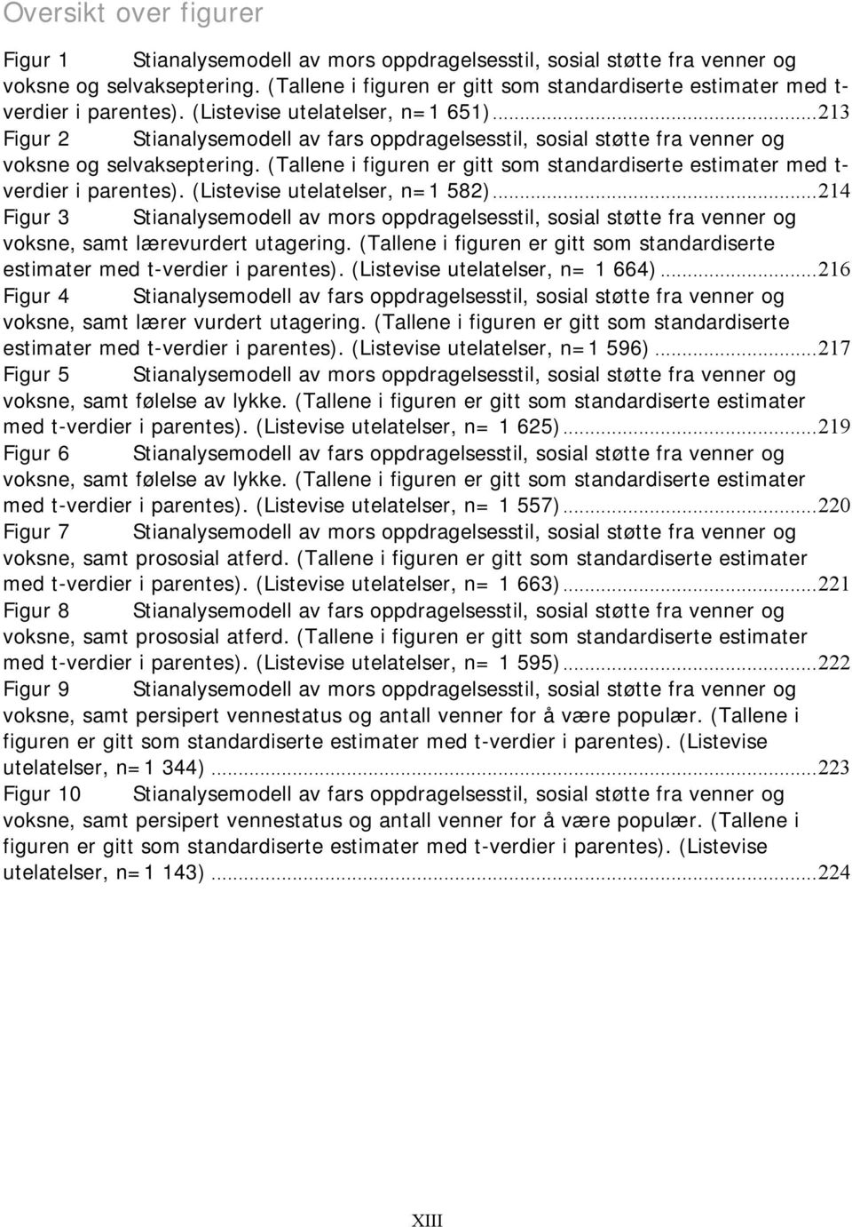 ..213 Figur 2 Stianalysemodell av fars oppdragelsesstil, sosial støtte fra venner og voksne og selvakseptering. (Tallene i figuren er gitt som standardiserte estimater med t- verdier i parentes).