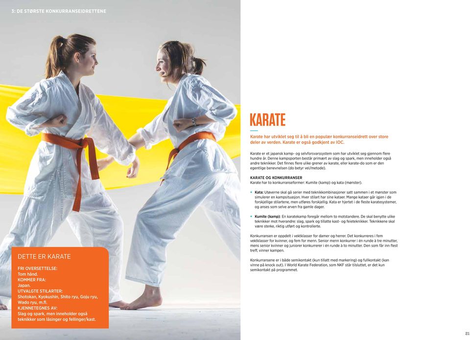 Det finnes flere ulike grener av karate, eller karate-do som er den egentlige benevnelsen (do betyr vei/metode).
