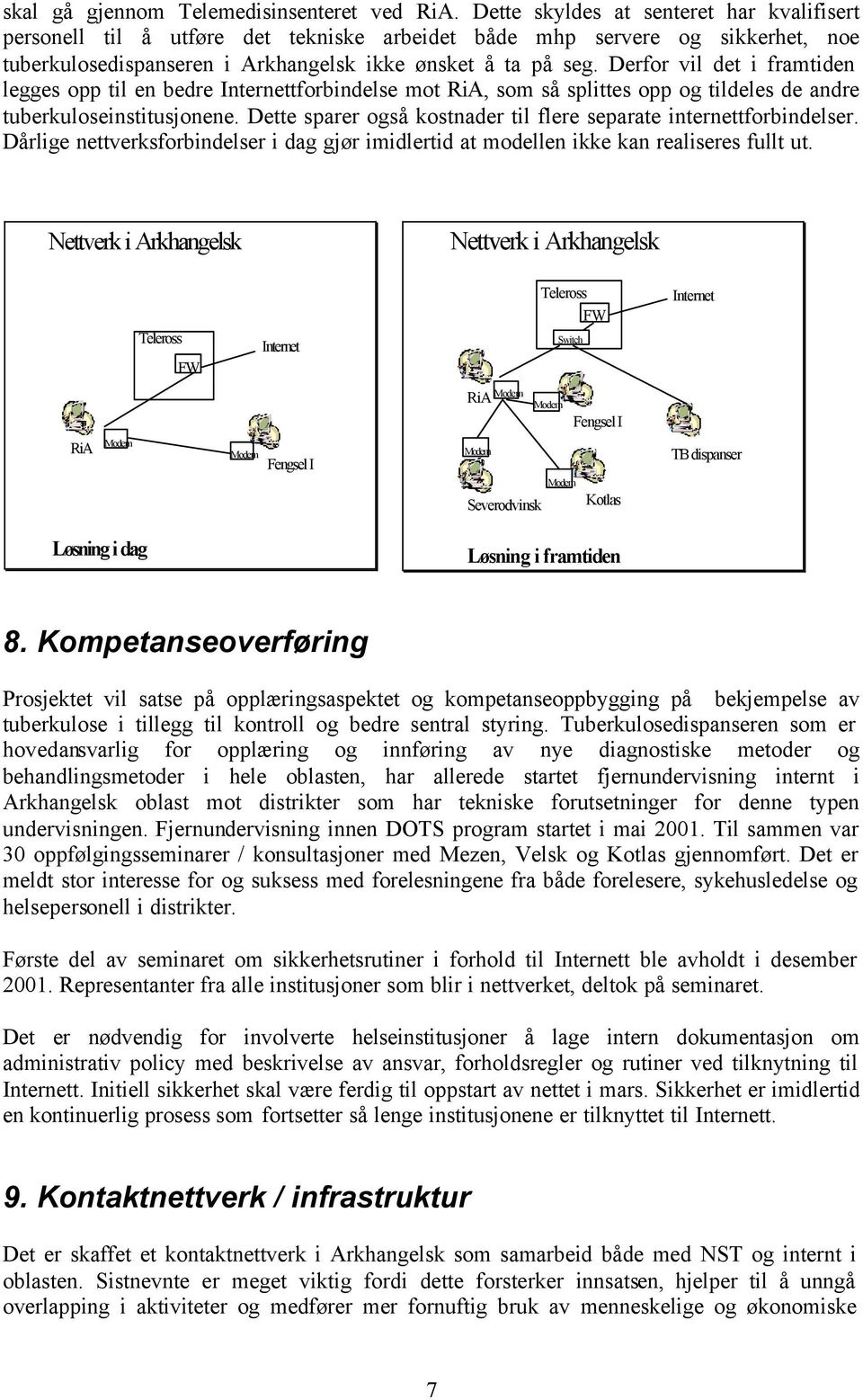 Derfor vil det i framtiden legges opp til en bedre Internettforbindelse mot RiA, som så splittes opp og tildeles de andre tuberkuloseinstitusjonene.