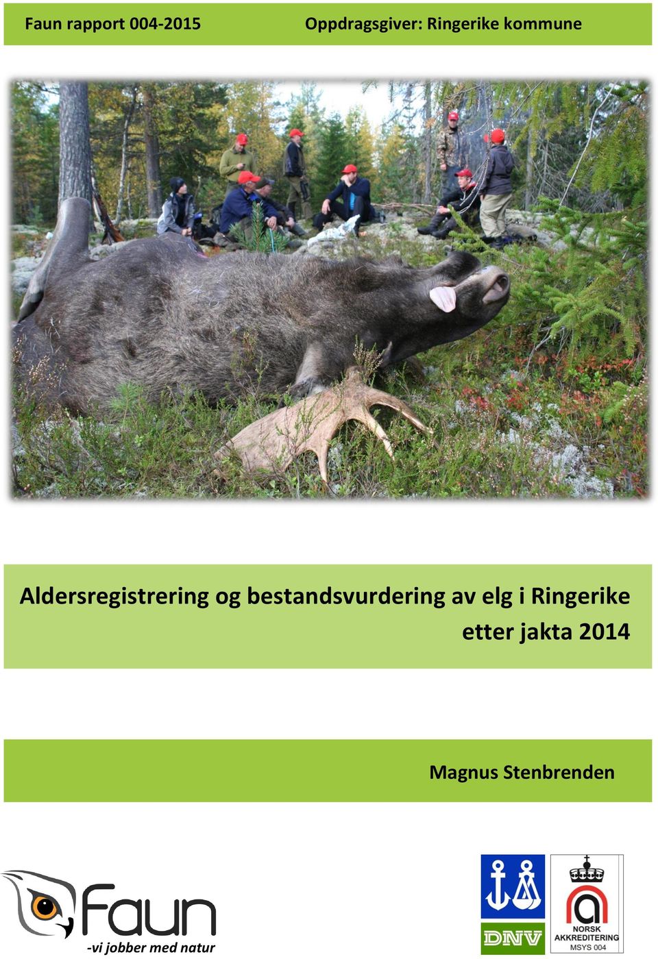 bestandsvurdering av elg i Ringerike etter