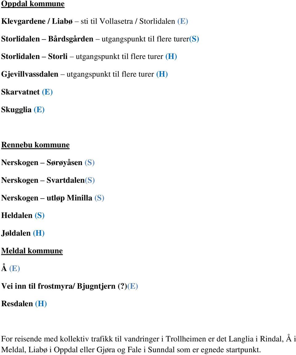 Nerskogen Svartdalen(S) Nerskogen utløp Minilla (S) Heldalen (S) Jøldalen (H) Meldal kommune Å (E) Vei inn til frostmyra/ Bjugntjern (?