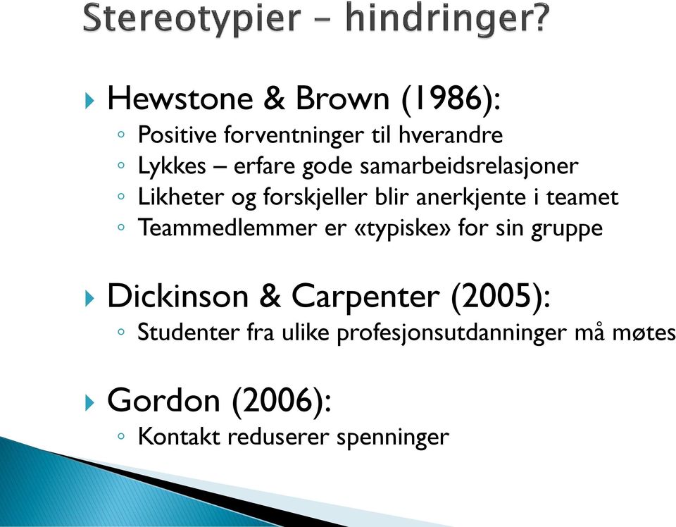 Teammedlemmer er «typiske» for sin gruppe Dickinson & Carpenter (2005):