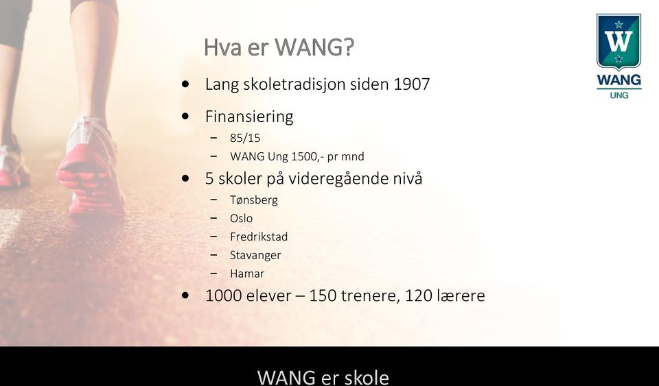 WANG Ung 1500,- pr mnd 5 skoler på videregående