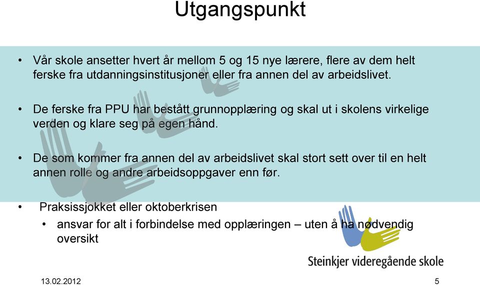 De ferske fra PPU har bestått grunnopplæring og skal ut i skolens virkelige verden og klare seg på egen hånd.