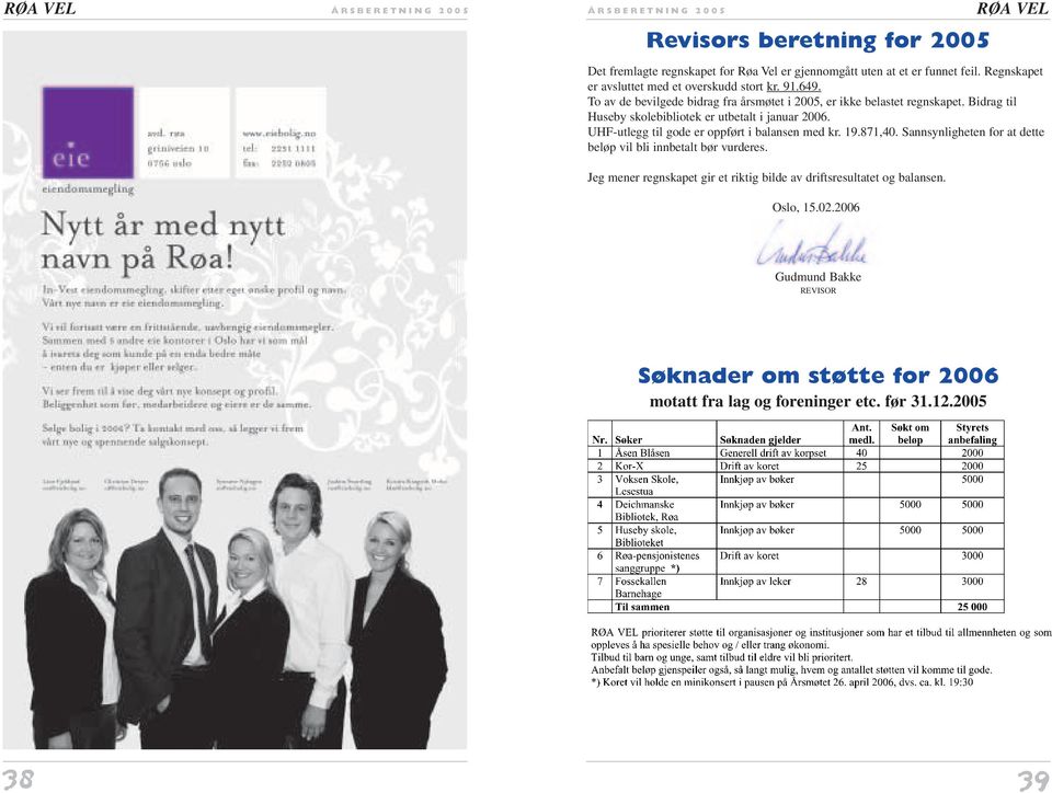 UHF-utlegg til gode er oppført i balansen med kr. 19.871,40. Sannsynligheten for at dette beløp vil bli innbetalt bør vurderes.