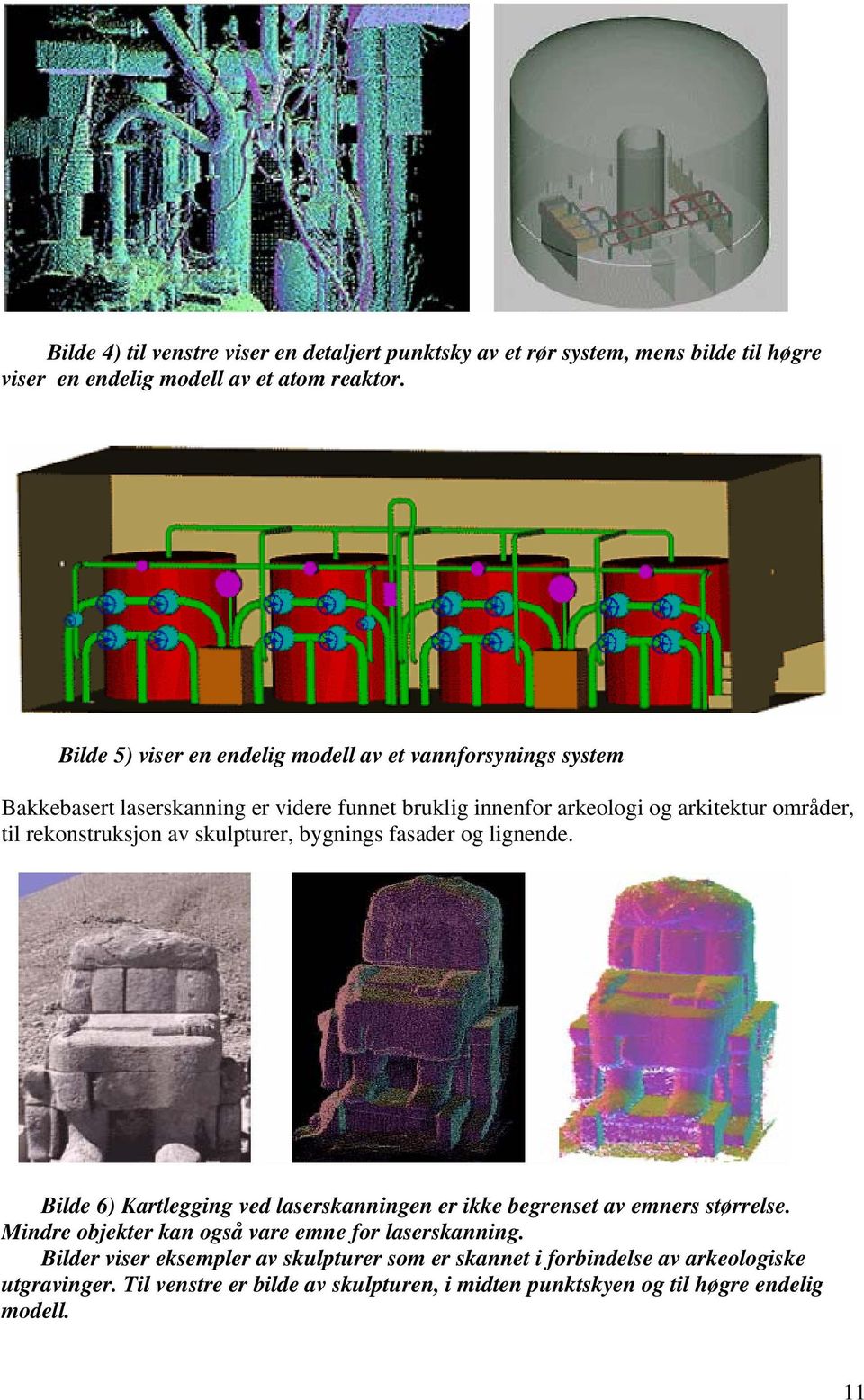 rekonstruksjon av skulpturer, bygnings fasader og lignende. Bilde 6) Kartlegging ved laserskanningen er ikke begrenset av emners størrelse.