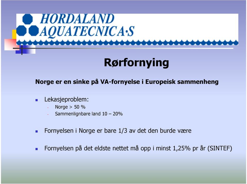 land 10 20% Fornyelsen i Norge er bare 1/3 av det den burde