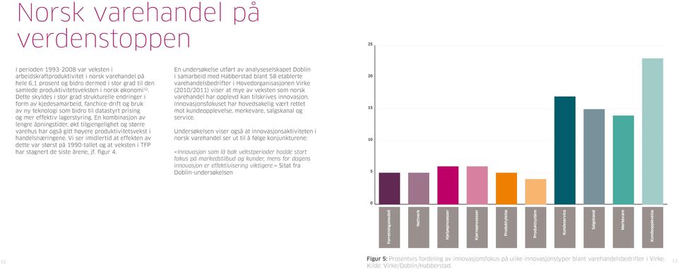 Dette skyldes i stor grad strukturelle endringer i form av kjedesamarbeid, fanchice-drift og bruk av ny teknologi som bidro til datastyrt prising og mer effektiv lagerstyring.