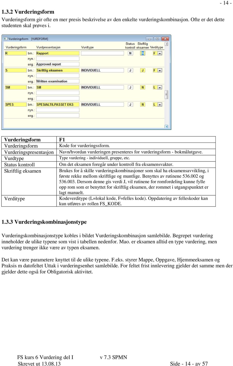 Navn/hvordan vurderingen presenteres for vurderingsform - bokmålutgave. Type vurdering - individuell, gruppe, etc. Om det eksamen foregår under kontroll fra eksamensvakter.