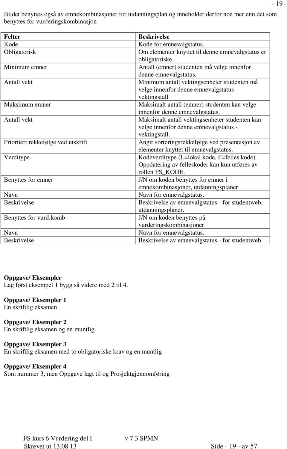 Om elementer knyttet til denne emnevalgstatus er obligatoriske. Antall (emner) studenten må velge innenfor denne emnevalgstatus.