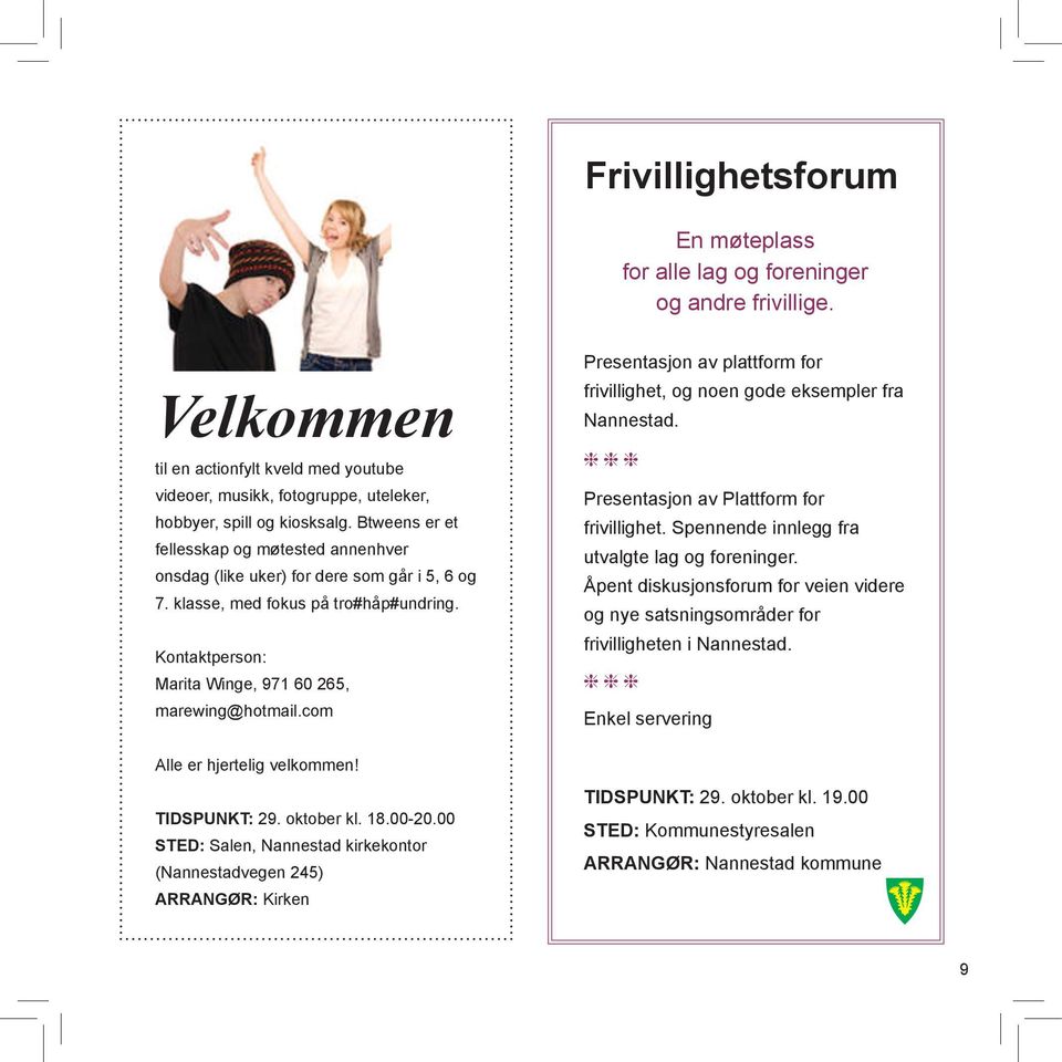 com Alle er hjertelig velkommen! Tidspunkt: 29. oktober kl. 18.00-20.