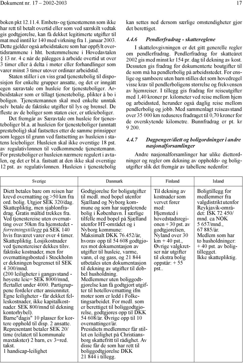 januar 2003. Dette gjelder også arbeidstakere som har oppfylt overtidsrammene i hht. bestemmelsene i Hovedavtalen 13 nr.