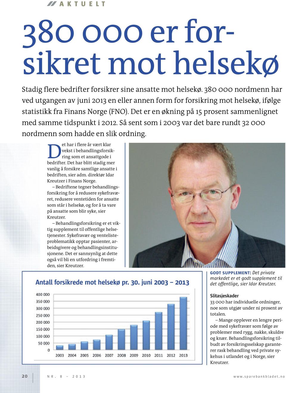 Det er en økning på 15 prosent sammenlignet med samme tidspunkt i 2012. Så sent som i 2003 var det bare rundt 32 000 nordmenn som hadde en slik ordning.