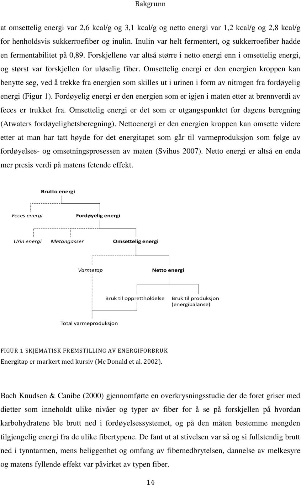 Omsettelig energi er den energien kroppen kan benytte seg, ved å trekke fra energien som skilles ut i urinen i form av nitrogen fra fordøyelig energi (Figur 1).