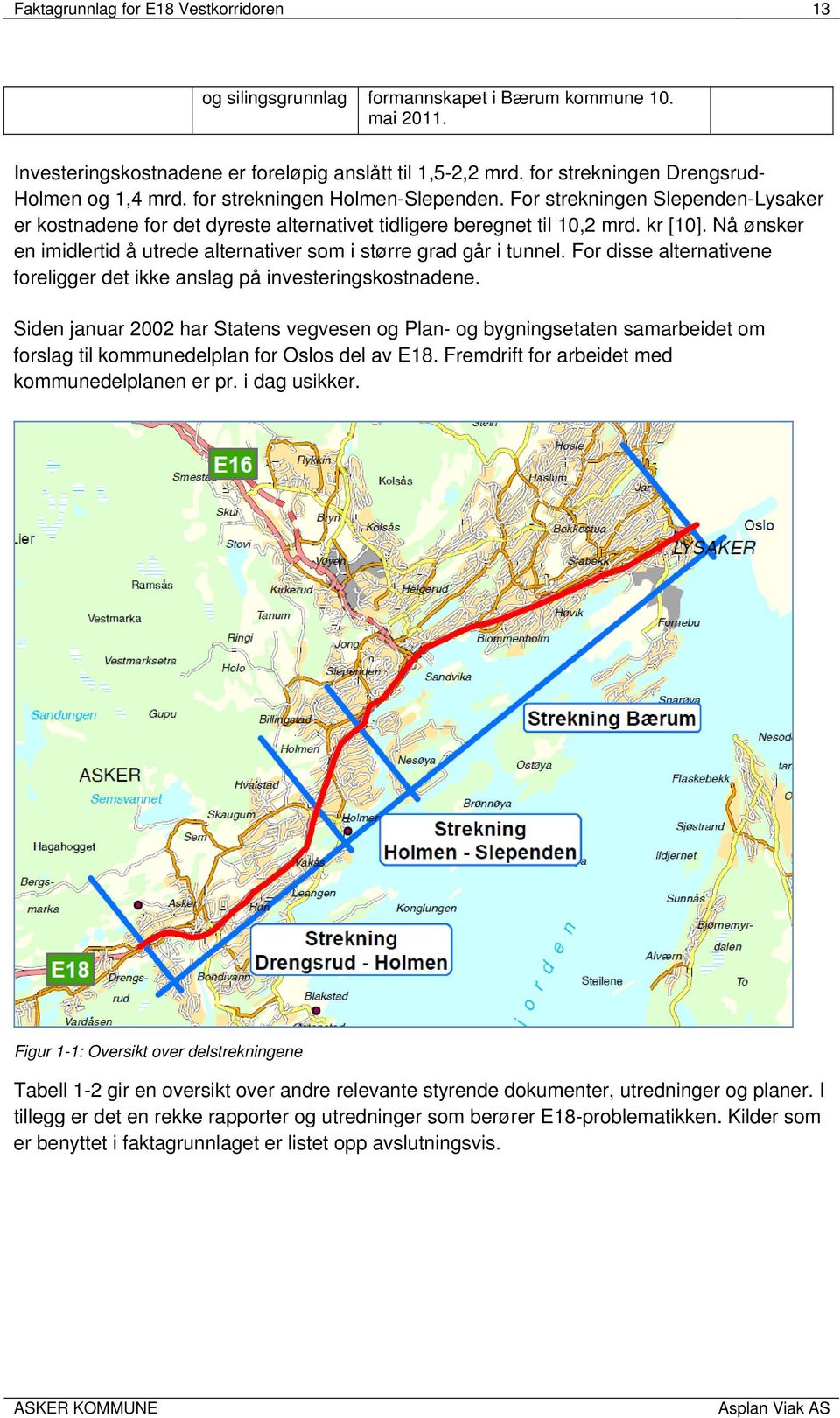 Nå ønsker en imidlertid å utrede alternativer som i større grad går i tunnel. For disse alternativene foreligger det ikke anslag på investeringskostnadene.