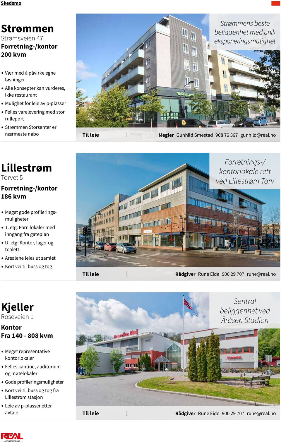 Lillestrøm Torv Meget gode profileringsmuligheter 1. etg: Forr. lokaler med inngang fra gateplan U.