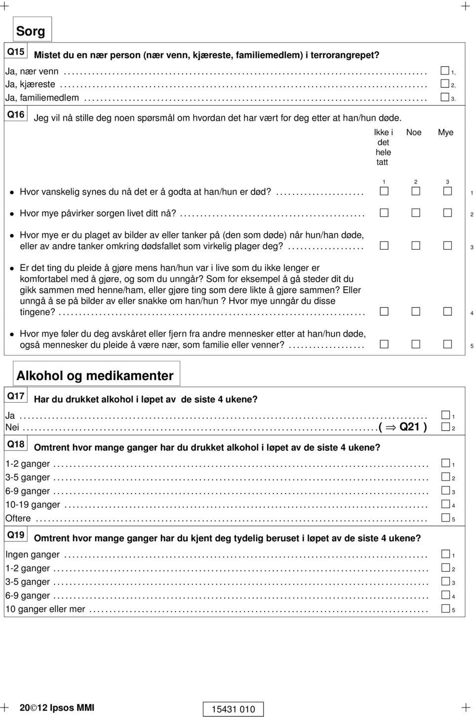 Q6 Jeg vil nå stille deg noen spørsmål om hvordan det har vært for deg etter at han/hun døde. Ikke i det hele tatt Noe Mye Hvor vanskelig synes du nå det er å godta at han/hun er død?