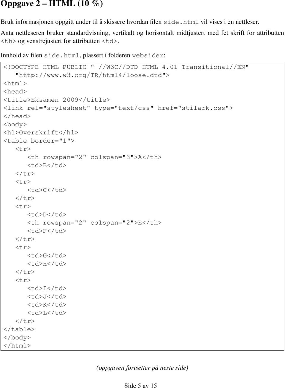 html, plassert i folderen websider: <!DOCTYPE HTML PUBLIC "-//W3C//DTD HTML 4.01 Transitional//EN" "http://www.w3.org/tr/html4/loose.