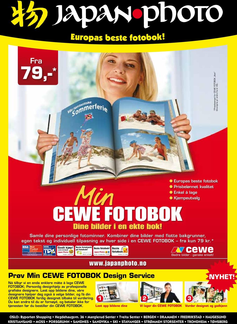 Kombiner dine bilder med flotte bakgrunner, egen tekst og individuell tilpasning av hver side i en CEWE FOTOBOK fra kun 79 kr.* Godt kjøp!