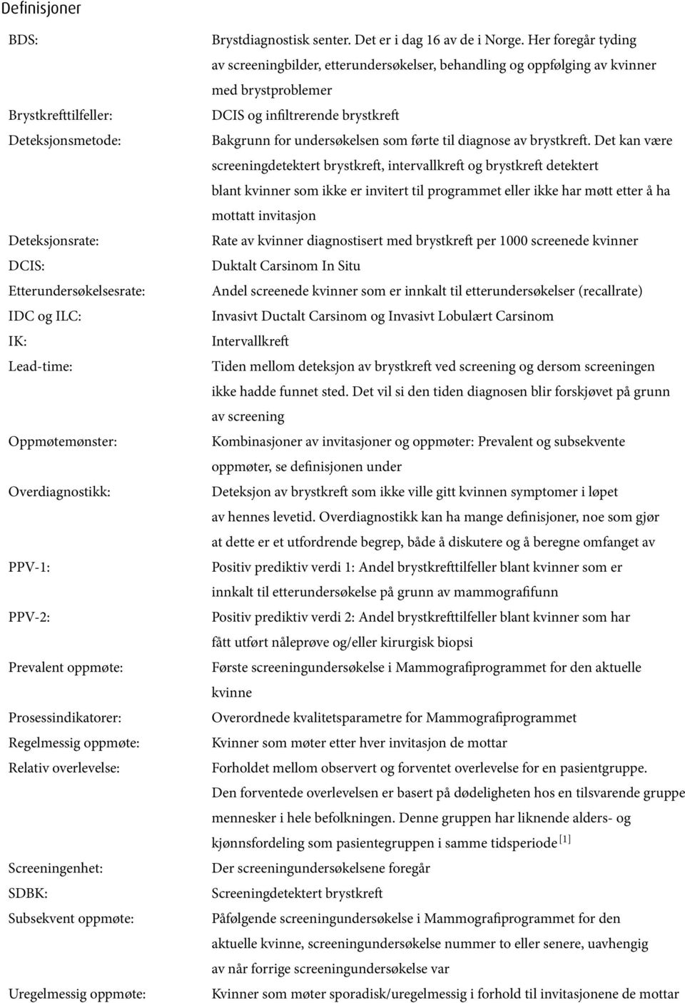 Her foregår tyding av screeningbilder, etterundersøkelser, behandling og oppfølging av kvinner med brystproblemer DCIS og infiltrerende brystkreft Bakgrunn for undersøkelsen som førte til diagnose av