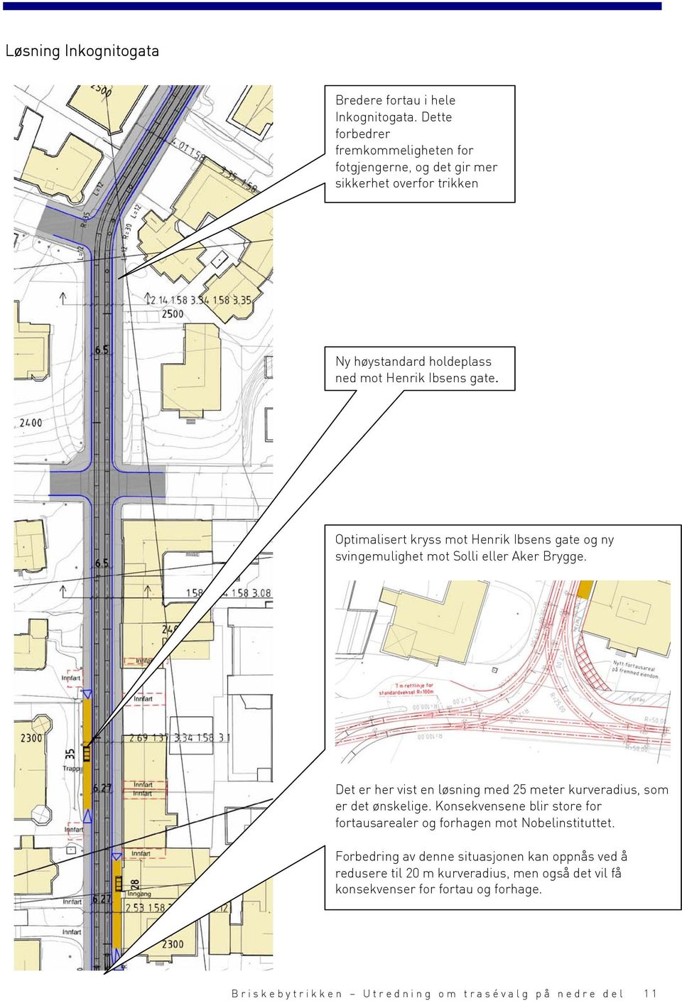 Optimalisert kryss mot Henrik Ibsens gate og ny svingemulighet mot Solli eller Aker Brygge.